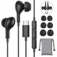 Guguearth USB C Headphones In Ear Magnetic USB C Earphones Wired Type C Headphones for Samsung Galaxy S22 A53 Ultra S21 Ultra S20 FE, Google Pixel 6 5