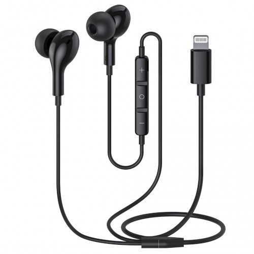 Guguearth Lightning Cuffie per iPhone 13,MFi Certified Magnetico Hi-Fi Stereo in-Ear Auricolari iPhone, Cuffie iPhone con Filo con microfono Compatibili per iPhone 14 Pro 13 13Pro 12 11 X XR(Nero)