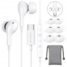 Guguearth Magnetic USB C Headphones, Wired Headphones for Samsung Galaxy S22 Ultra S21 FE S20 Z Flip 3 Fold 2 A53 In-Ear Type C Headphones with Microphone