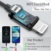 Guguearth Lightning Cuffie per iPhone 13,MFi Certified Magnetico Hi-Fi Stereo in-Ear Auricolari iPhone, Cuffie iPhone con Filo con microfono Compatibili per iPhone 14 Pro 13 13Pro 12 11 X XR(Nero)